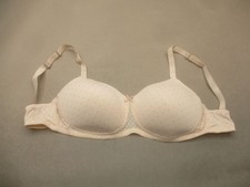 36D Amoena Womens Beige Polka Dot Lined Wireless Back Closure Mastectomy Bra 11G