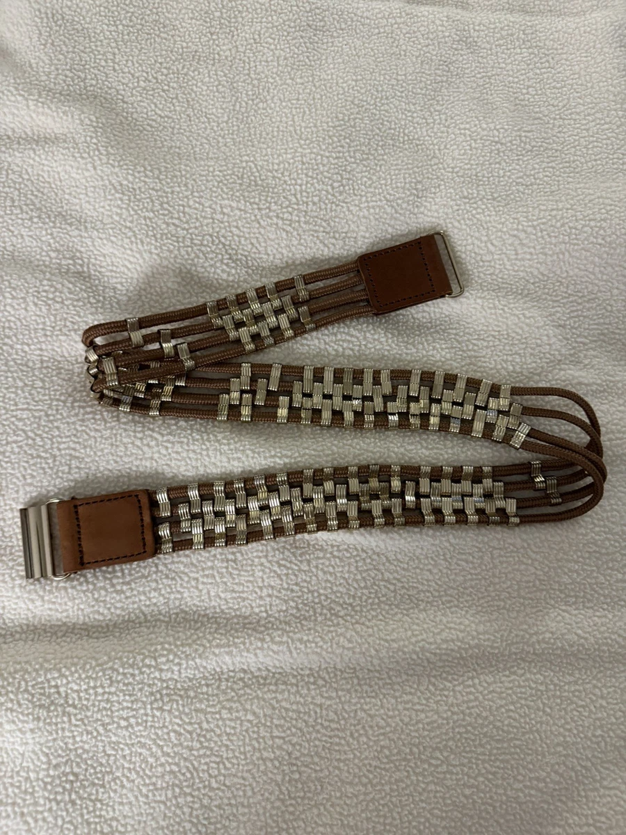 BCBGMaxAzria,‎ Cognac Brown Pebble Leather Buckle Statement Belt, Size Small s-l400.jpg main image 4