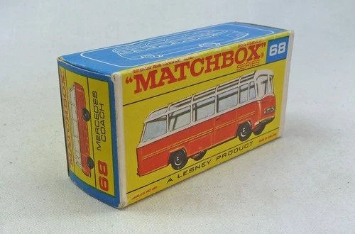 Lesney Matchbox Toys MB68b Mercedes Coach ORIGINAL Empty F Type Box Orange