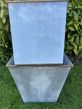 Large Zinc Square Planter Garden Flowers Trees Plants Pot