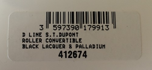 S.T. Dupont D Line penna roller, lacca nera e palladio, 412674, nuova con scatola - Foto 8 di 8
