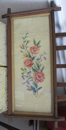 120 Year Old Antique Needlepoint In Antique Frame (Needs To Be Restretched) - Picture 3 of 6