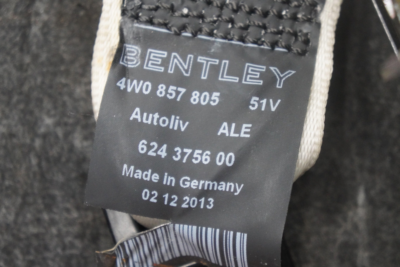 Rear Left Seat Belt Retractor Linen 4W0857805 51V OEM Bentley Flying Spur 2013+