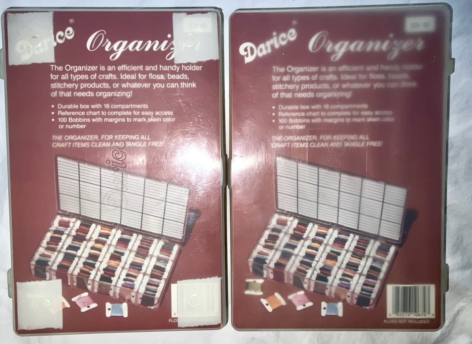 2 Darice Embroidery Floss Sewing Craft Beads Storage Organizers Lots of