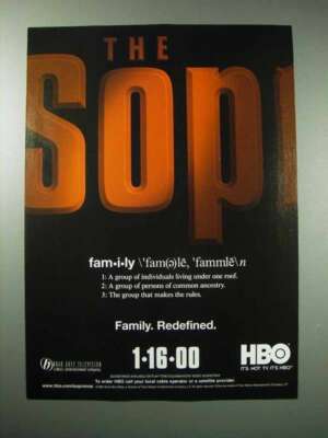 1999 HBO The Sopranos TV Series Ad - Family Redefined