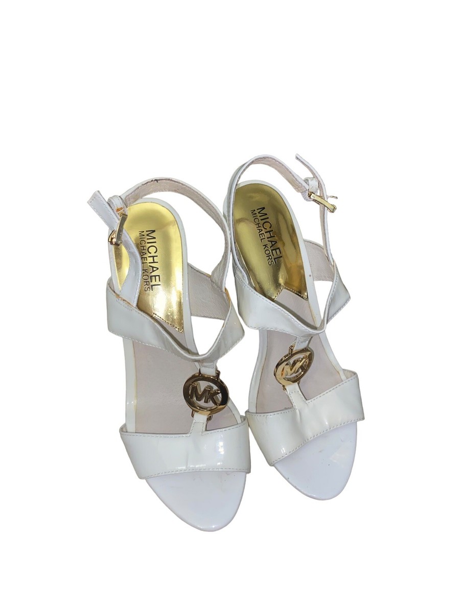 Michael Kors Pump Heels Womens Size US White And Gold Accents