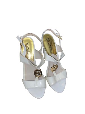 Michael Kors Pump Heels Womens Size US 6.5 White And Gold Accents 