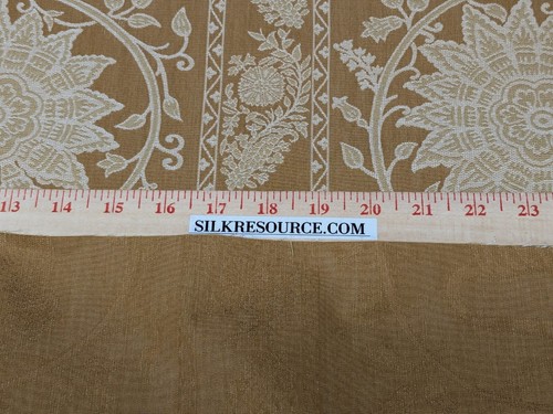 Lee Jofa Kalabagh Weave Curry Burnt Gold Tiger Sniffs Rose Border Both Side - Picture 16 of 20