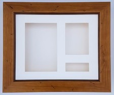 3D 10"x8" Deep Box FRAME Antique Pine Deep Baby Cast 3 Medal Lego Pokemon Photo^