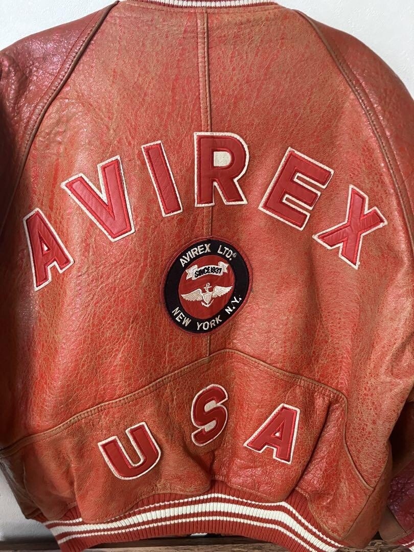 Avirex Authentic Varsity Leather Jacket American Classics Size S