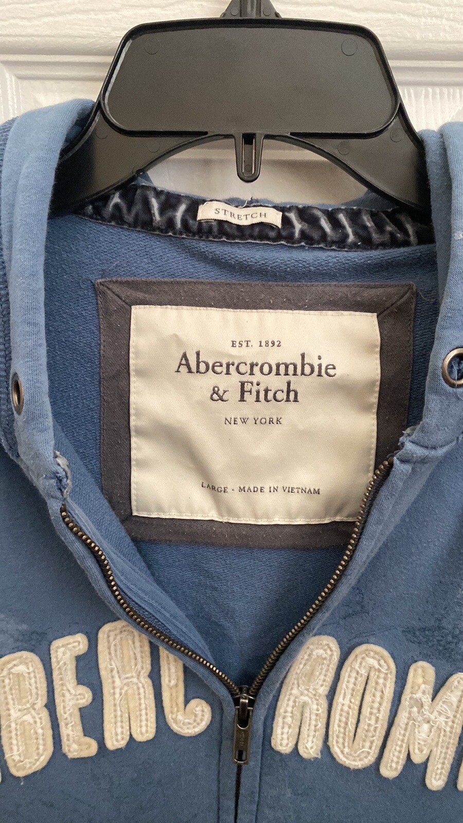 Felpa donna Abercrombie and Fitch blu full zip con cappuccio