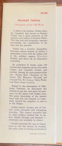 Stanley Vestal : Champion of the Old West by Ray Tassin (1973 Hardcover) - Picture 4 of 16