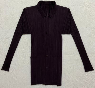 Pleats Please Issey Miyake Women's Tailored Jacket Bordeaux Made