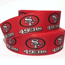 GROSGRAIN RIBBON 5/8", 7/8", 1.5, 3" SPORTS FOOTBALL PRINTED 1,3,5 Yards