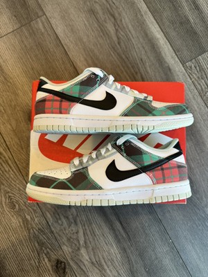 Nike Dunk Low Tartan Plaid GS Size 3.5Y/5W DV8919-100 Brand New Same Day Ship!