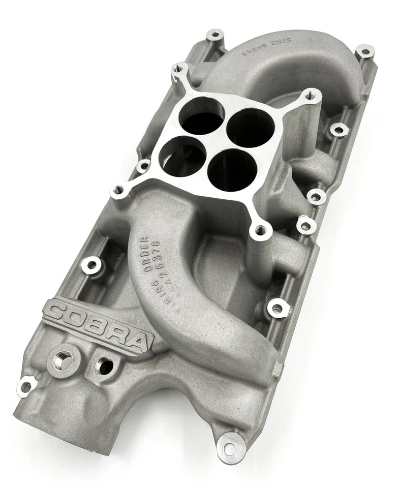 Colector de admisión bloque pequeño Ford Mustang "Cobra" aluminio de alto rendimiento  Foto 3 de 4