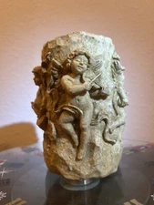 Ornamental Candle holder 1995 House of Lloyd Holder Candle Pillar with Cherubs 