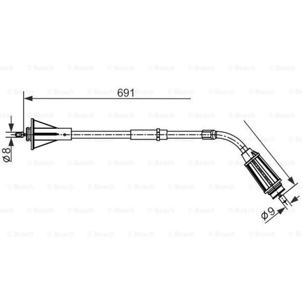 Bosch Handbremsseil Bremsseil Hinten Rechts Passend FüR Volvo S80 II AS-image