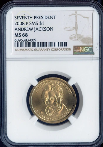 2008-P Andrew Jackson Dollar NGC MS68 SMS - 7th U.S. President