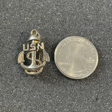 Vintage USN US Navy Fouled Anchor Lapel Pin Pendant *Altered DIY Repaired