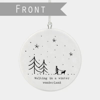 East of India Plat Porcelaine Boule Winter Wonderland Noël Décoration Cadeau - Photo 1/4