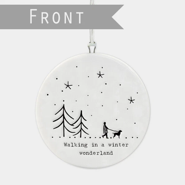 East of India Plat Porcelaine Boule Winter Wonderland Noël Décoration Cadeau - Photo 1/4