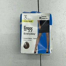 Leggs 3 Pack B Suntan Sheer Toe Control Top Pantyhose Women's Size Medium