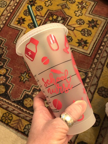 Starbucks Tumbler scuola regalo infermiera venti tazza fredda personalizzata 24 oz. Frostato - Foto 5 di 5