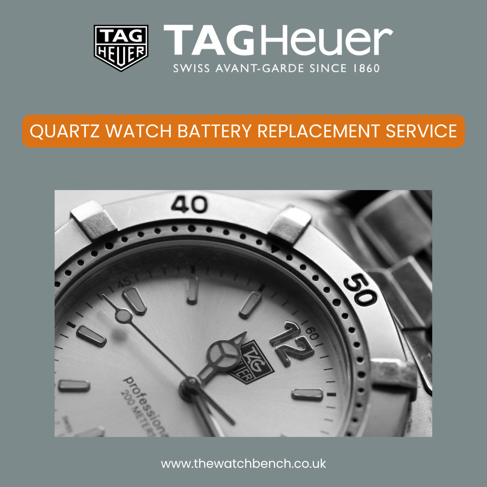 TAG HEUER BATTERY Professional Replacement Battery Service for Quartz