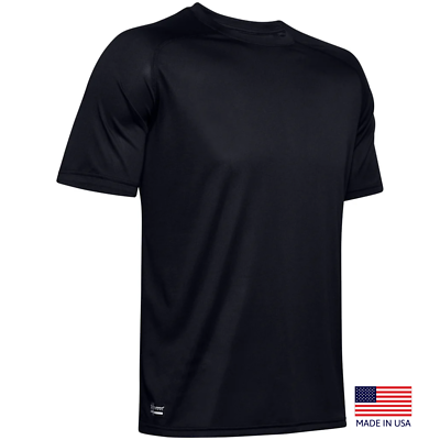 #ad Under Armour USA MADE Black Tac Tech Polyester Tactical T Shirt 1351774 $16.95