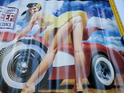 Watch Your Curves! "Eat More Beef" Texas Beef Council RARE Poster 24" x 36" VG+ - Picture 2 of 8