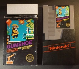 Nintendo Gumshoe Sticker Seal Black Box NES Video Game 5 screw Cartridge RARE