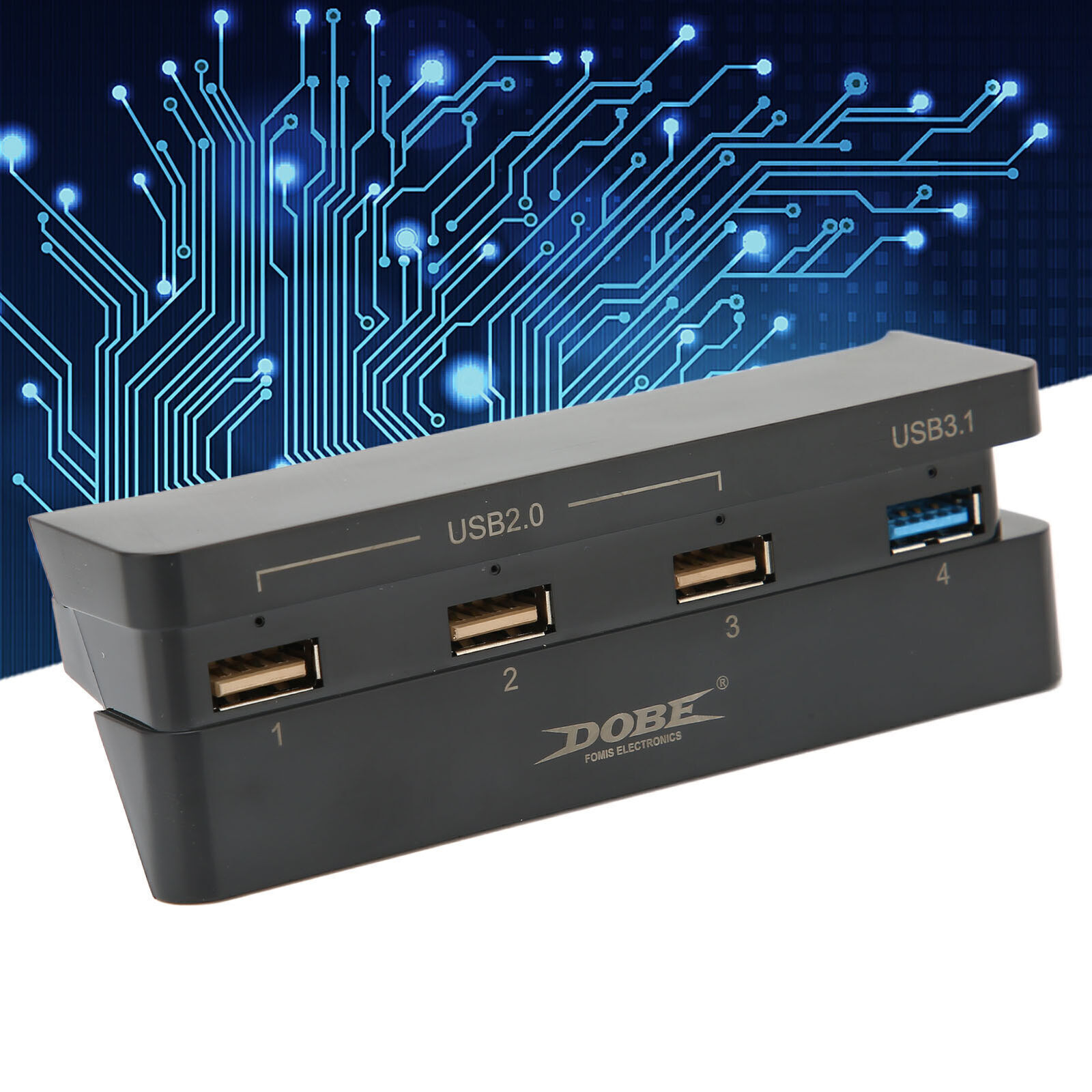 4-Port USB 3.1 Hub High-Speed Charger for PS4 Slim & Gaming