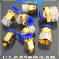 Air Pneumatic Fitting Quick Connector Male Push fit Stud BSPT PC 4mm 8mm 16mm Air Pneumatic Fitting Quick Connector Male Push fit Stud BSPT PC 4mm 8mm 16mm - Image 1