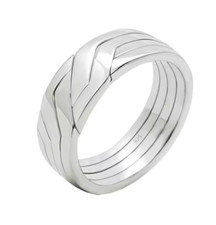 puzzle ring 4 band Unity Criss cross  knot 925 silver puzzle ring for men women