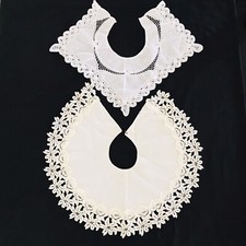 Vintage White Lace Collars 2X Child's Toddler Doll Christening Needlework