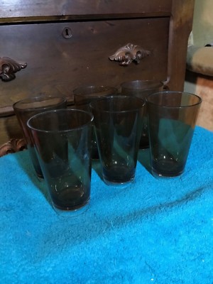 Set of 6 Vintage Mid Century Modern Acrylic Tumblers 6 1/2" Smoke Bronze |  eBay