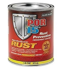 Por-15 45408 Rust Preventative Coating Semi Gloss Black 1 Pint Paint 