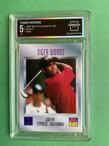 1996 Sports Illustrated SI for Kids Tiger Woods #536 Rookie RC ARENA CLUB 5 EX