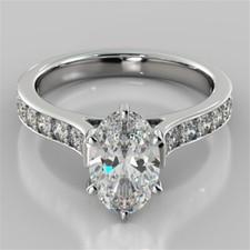 2.32 Ct Oval Cut Lab Created Diamond Engagement Wedding Ring 14K White Gold