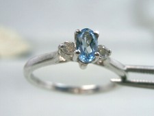 TOPAZ - Genuine Petite Blue December Birthstone .925 Sterling Silver Ring