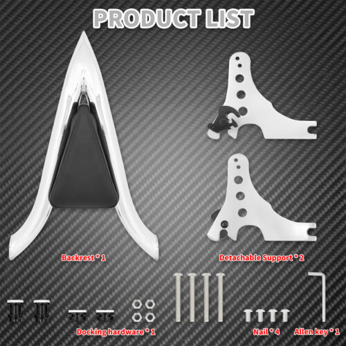 Chrome Detachable Passenger Rear Backrest Sissy Bar Fit For Harley XL 883 04-22 - Picture 3 of 15