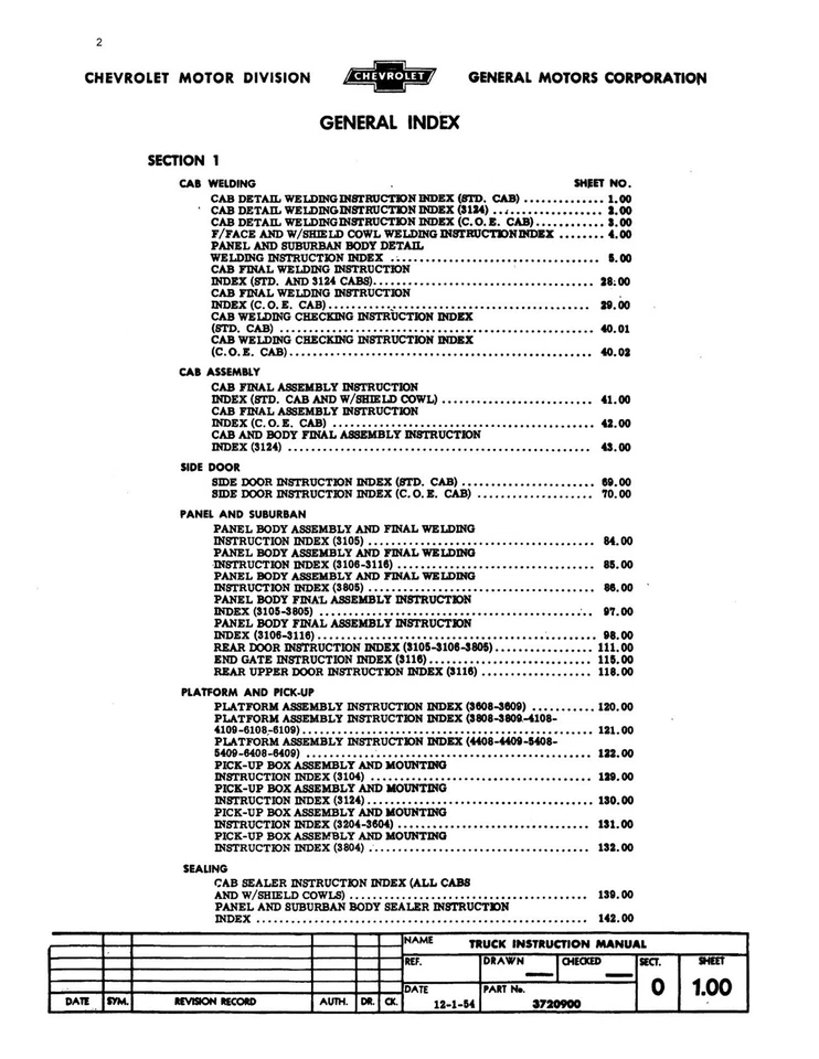 1955-1959 Chevrolet Truck Factory Assembly Manual - Image 2 of 4