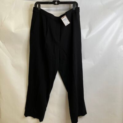 MASSIMO DUTTI Crepe Suit Trousers Women's Size 12 Black 5065/561/800