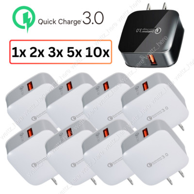 18W Fast Charge QC3.0 USB Quick Wall Charger Adapter Plug For iPhone/Samsung LOT