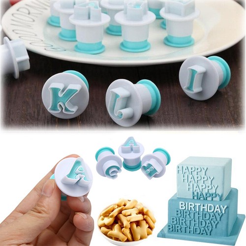 Cupcake Mold Cake Decorating Tools Alphabet Number Cookie Cutter Stamp Impress. - Picture 8 of 15