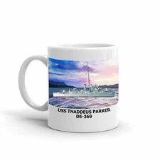 Navy Emporium USS Thaddeus Parker DE-369 Coffee Cup Mug