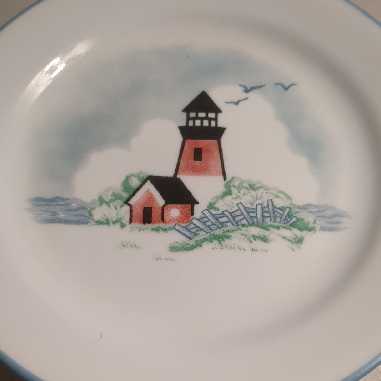 Set of 5 Corelle Dinnerware Outer Banks 7 1/4" Salad Plates Lighthouses