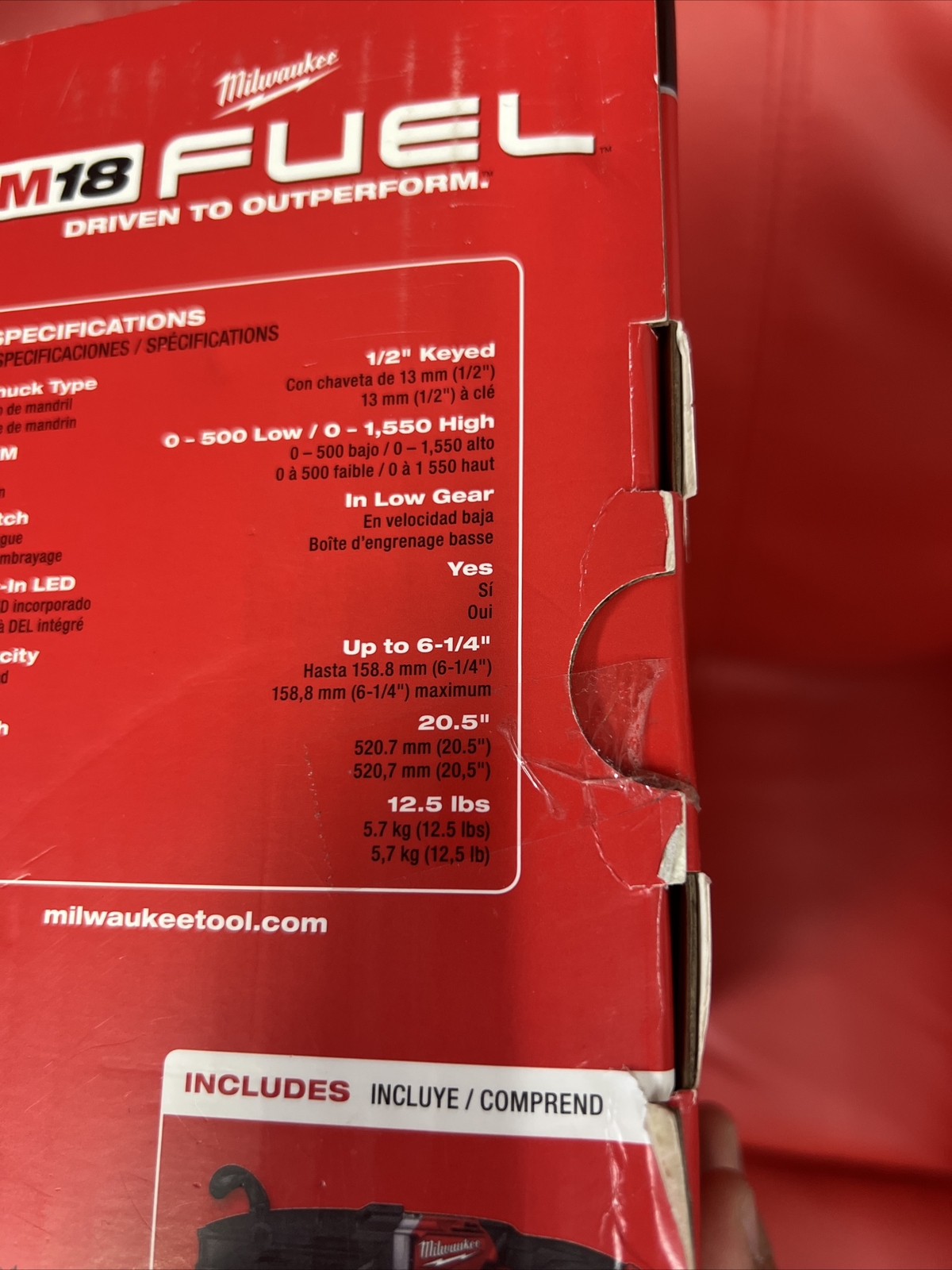 Milwaukee M18 FUEL SUPER HAWG 1/2" Right Angle Drill - Tool Only - 2809-20
