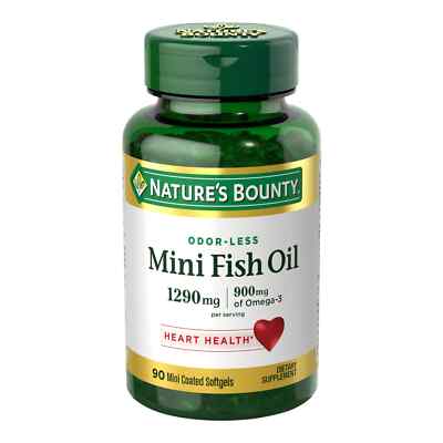 Nature's Bounty Mini Fish Oil Odorless Softgels- 1290 Mg- 90 Ct